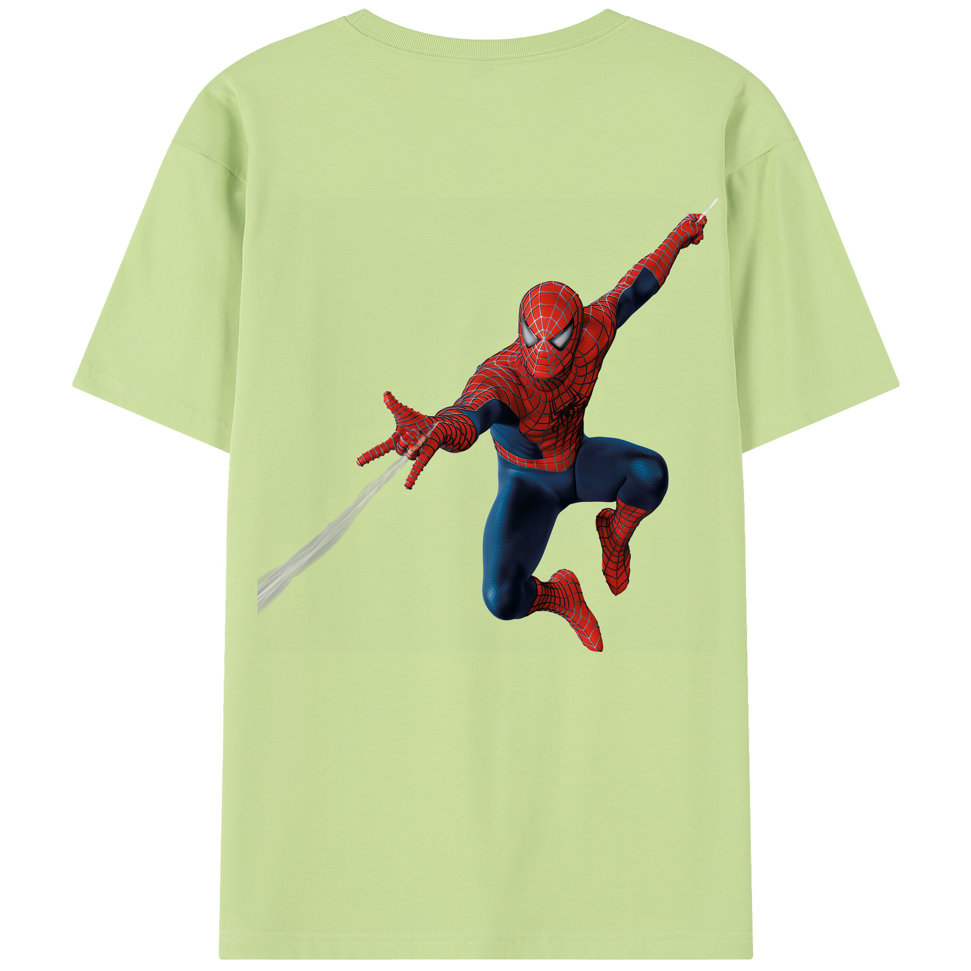 （画像用） Spider Man スパイダーマン 綿100％半袖Tシャツ（背面プリント）